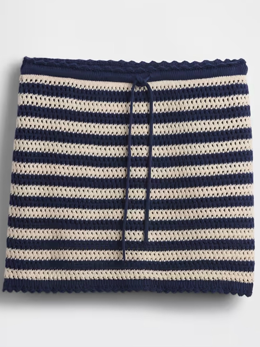 NWT Gap 100% cotton crochet easy mini skort - sz XXL TALL - navy striped